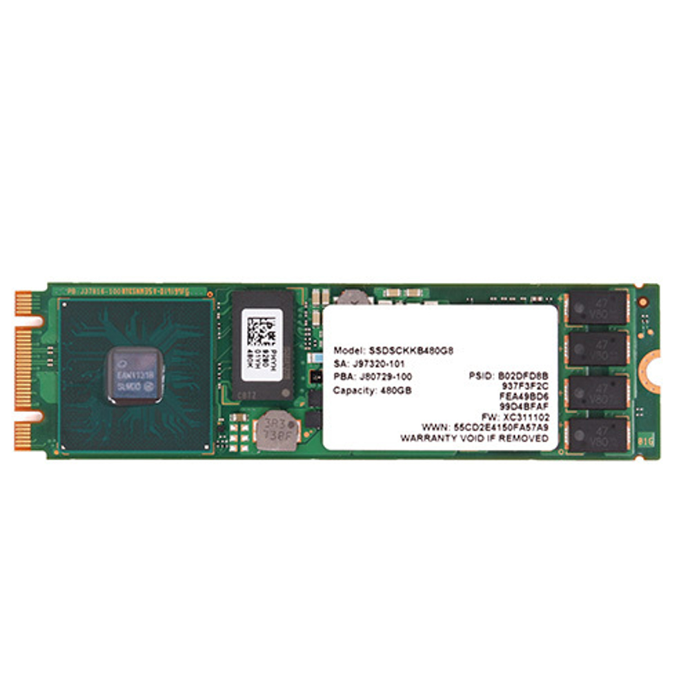 Твердотельный диск 480GB Intel D3-S4510 Series, M.2 2280mm, SATA3, [R/W - 555/480 MB/s], TBW 1200, DWPD 2, TLC