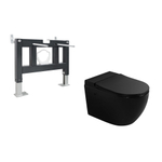 Комплект ABBER подвесной унитаз Bequem AC1108PMB белый с импульсным смывом с инсталляцией AC0101P