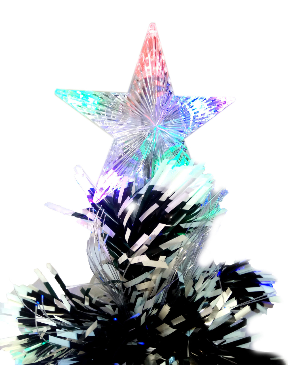 Елка искусственная новогодняя декоративная имитация снега ЗВЕЗДА с подсветкой, ПВХ, режим мигания