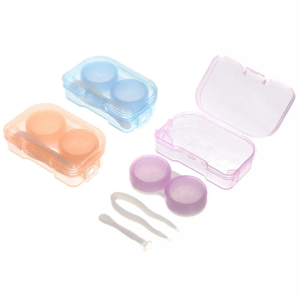 Набор для контактных линз, в футляре, 3 предмета, цвет микс