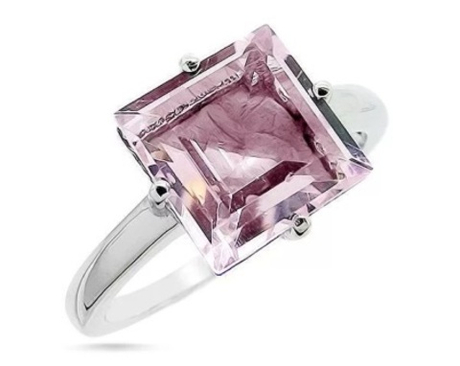 Кольцо из серебра с морганитами