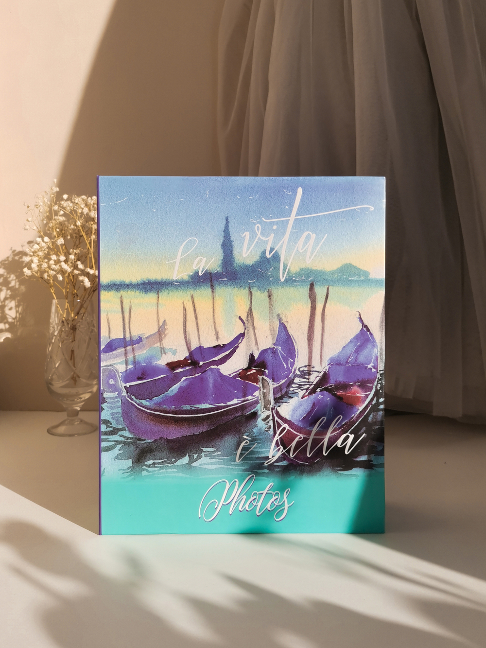 Фотоальбом на 200 фото 10х15 см, пластик. листы watercolor travel Венеция