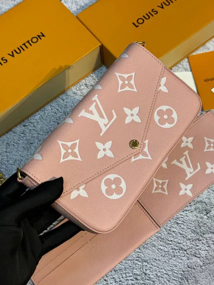 Клатч Louis Vuitton Felicie розовый/белый