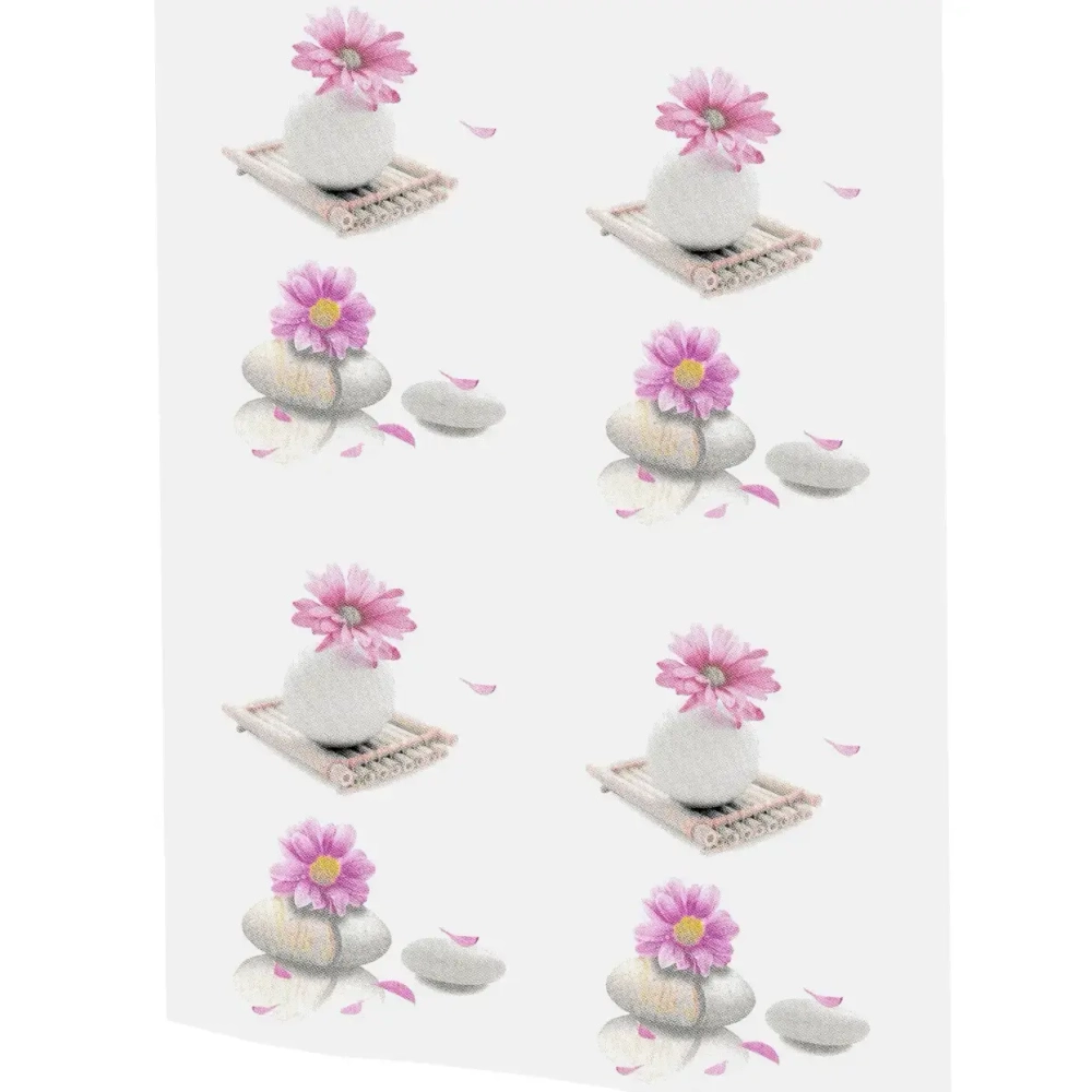 Штора для ванной полиэстер 180*180"Селфи» Дзен герберы