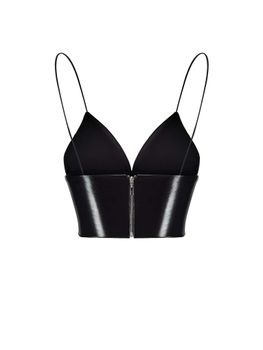 Укороченный топ-бюстье из лаке