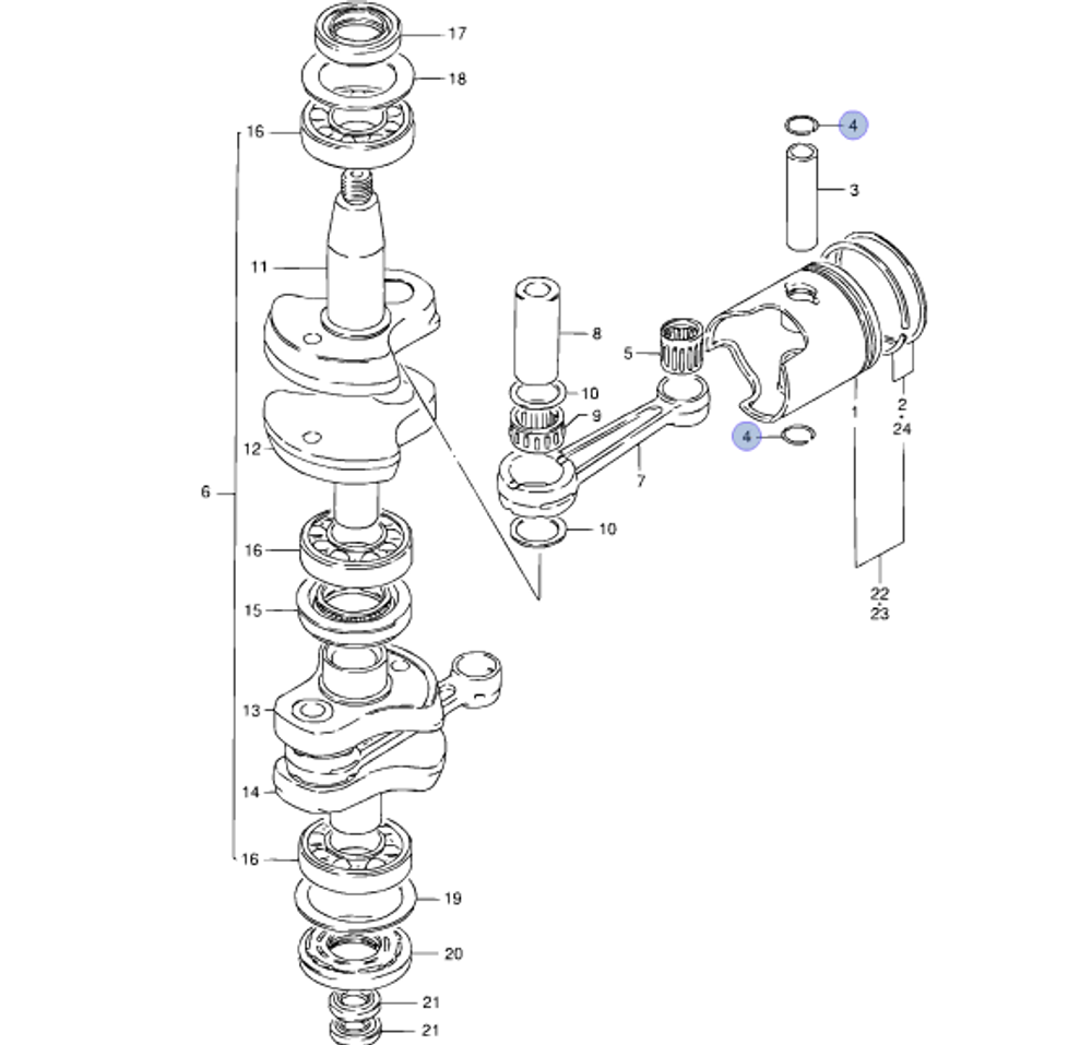 Стопорное кольцо для лодочных моторов DF9.9/DF15
