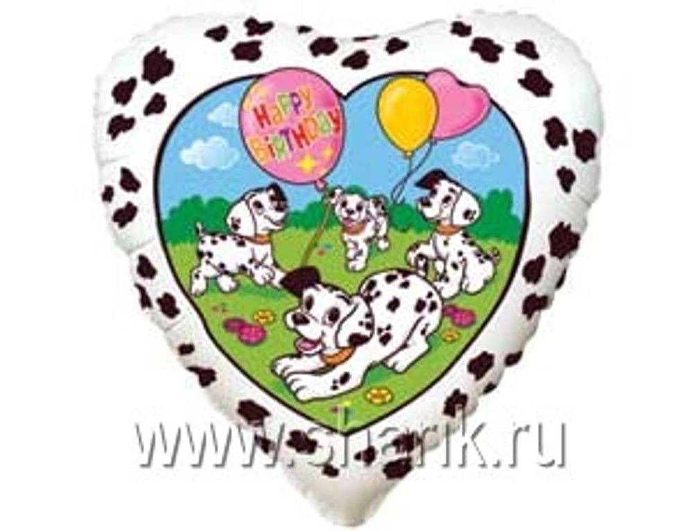 Ф 18&quot; HB Далматины с шариками белый/FM