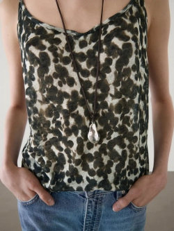 Massimo Dutti Льняной топ на бретелях с леопардовым принтом, разноцветный