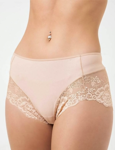 Трусы-слип с завышенной линией талии Greta (Размер: L) (Цвет: телесный)