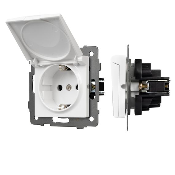 Механизм розетки влагозащищённый SCT-MCP-PL-WH-V (250V, 16A) Arlight 049833