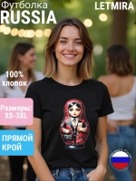 Футболка с принтом Матрёшка