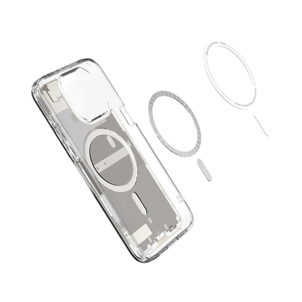 Пластиковый чехол MagSafe Spigen Ultra Hybrid Zero One (Mag Fit) для iPhone 15 Pro Max Тонкий гибридный поликарбонатный чехол с повышенным уровнем защиты при падении