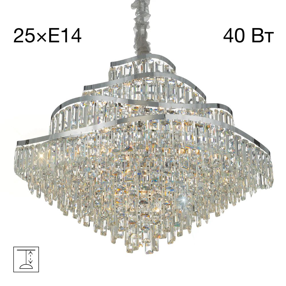 Citilux NAIAD CL315191 Люстра хрустальная подвесная Хром