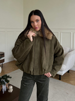 Парка замшевая зеленый