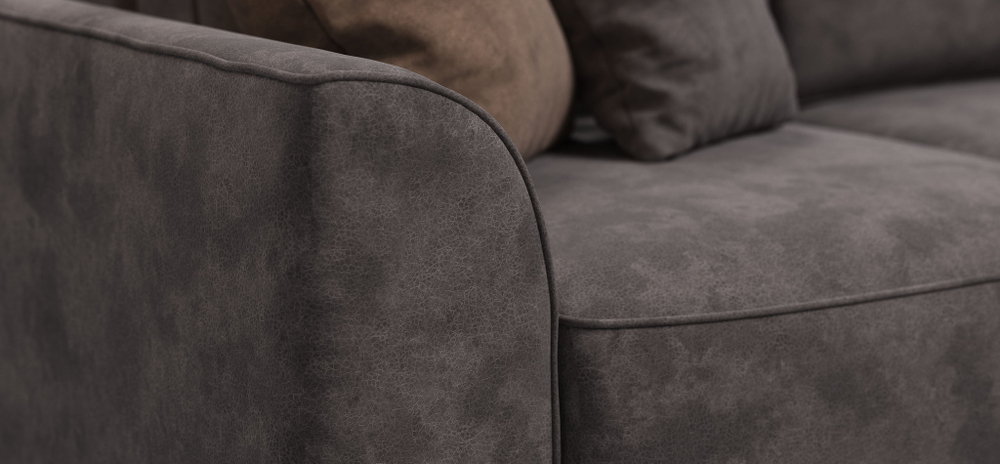 П-образный диван KING MODOOL Велюр Alkantara серый