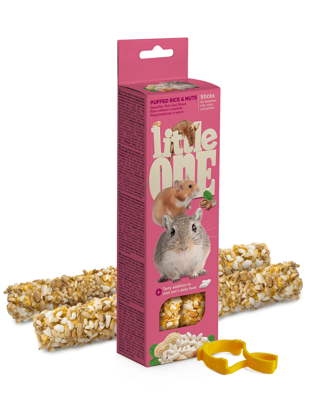 Little One Палочки для хомяков, крыс, мышей и песчанок с воздушным рисом и орехами (2х55 г)