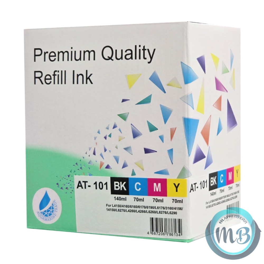 Набор чернил AQ, аналог Epson Multipack 101 для для L4150/L4160/L4260/L6160/L6170/L6190/L14150 (CMY 3x70 ml, BK 1x140ml)