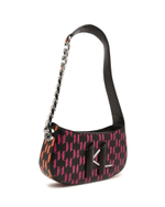 Кожаная сумка хобо k/saddle chain print baguette Karl Lagerfeld - черный(226W3033)