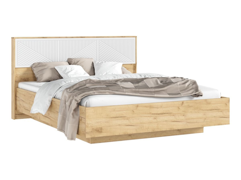 Кровать двухспальная 160х200 парящая с подъемным механизмом Браш Графит/Дуб Крафт