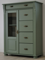 Комод 91х42х125, Susanna, я ящиками для вещей одежды игрушек, в прихожую гостиную детскую, массив сосны, зеленый, Dipriz