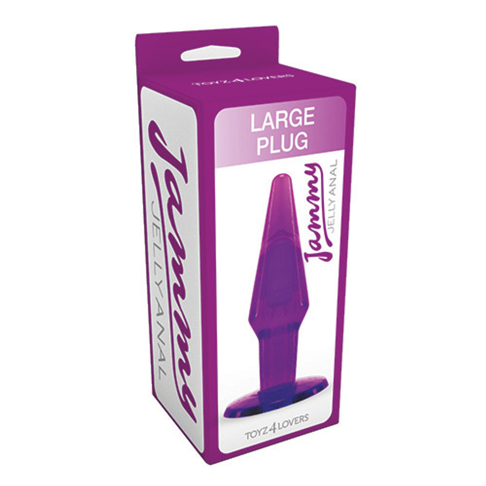 Большая фиолетовая анальная пробка JAMMY JELLY ANAL LARGE PLUG VIOLET - 13,5 см. (Цвет: фиолетовый)