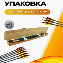 Стрелы для лука охотничьи микс карбоновые спортивные натуральное оперение (9шт)