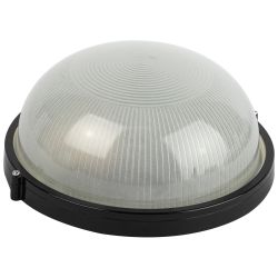 Светильник ЭРА НБП 03-100-001 Акватермо алюминий/стекло IP54 E27 max 100Вт D240 круглый черный | Светильники ЖКХ IP54