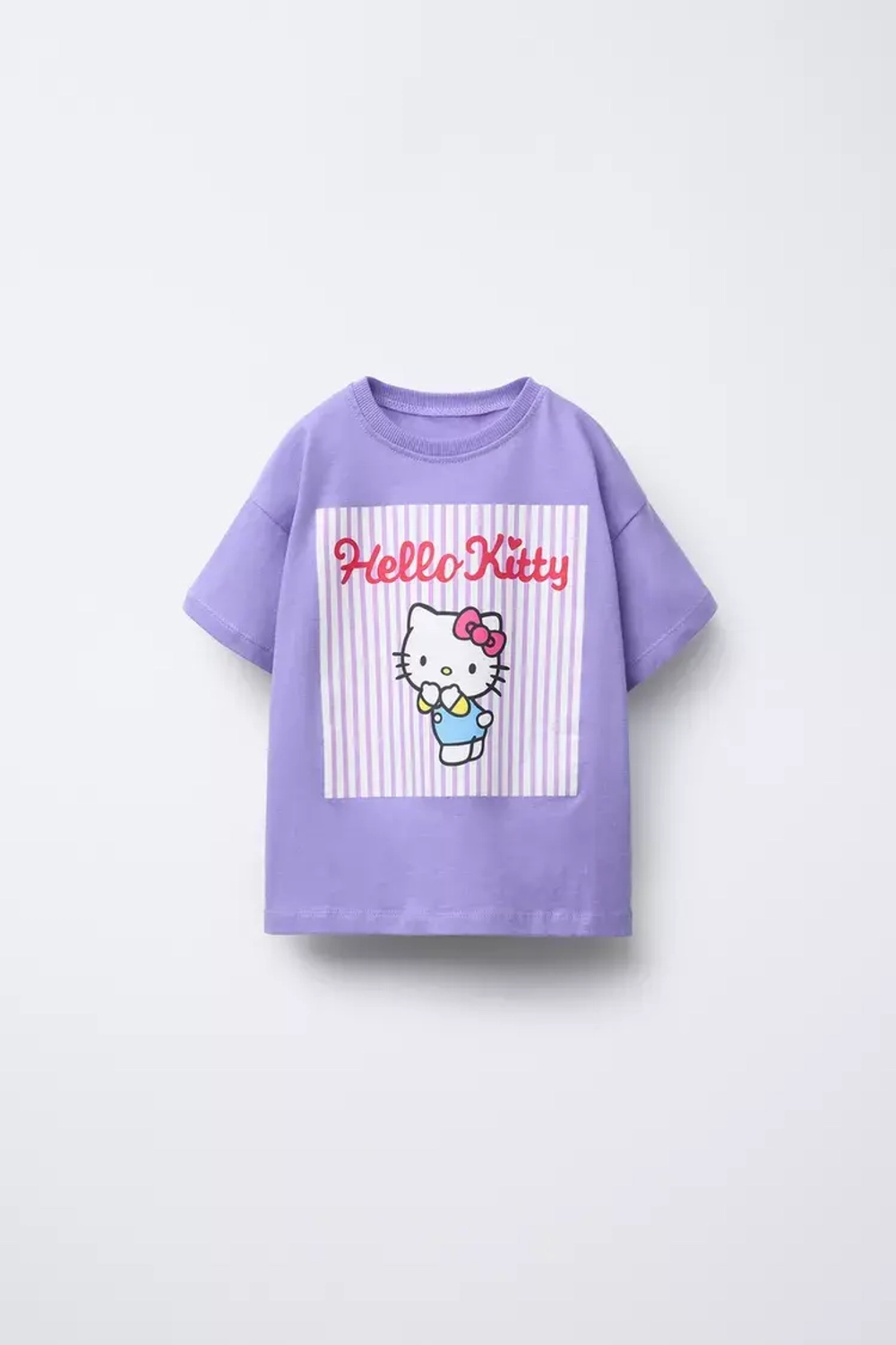 ZARA ФУТБОЛКА В ПОЛОСКУ HELLO KITTY ©, СИРЕНЕВЫЙ