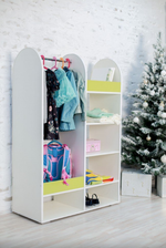 Вешалка напольная ЛДСП белый/лайм