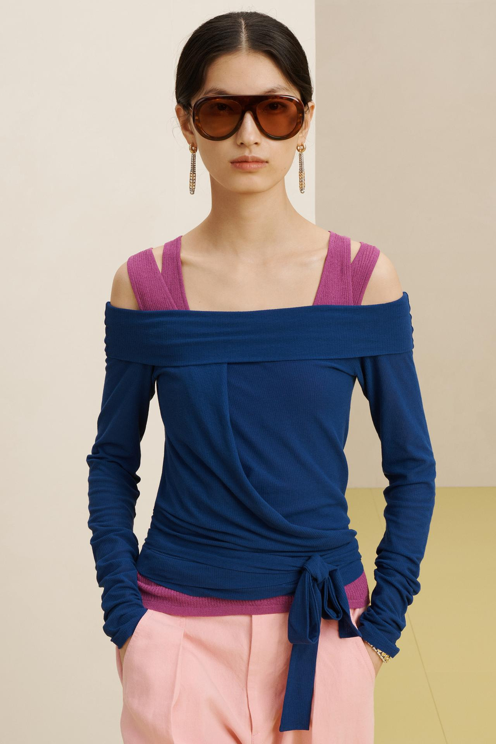 ZARA ХЛОПКОВЫЙ СВИТЕР, СИНИЙ ЭЛЕКТРИК