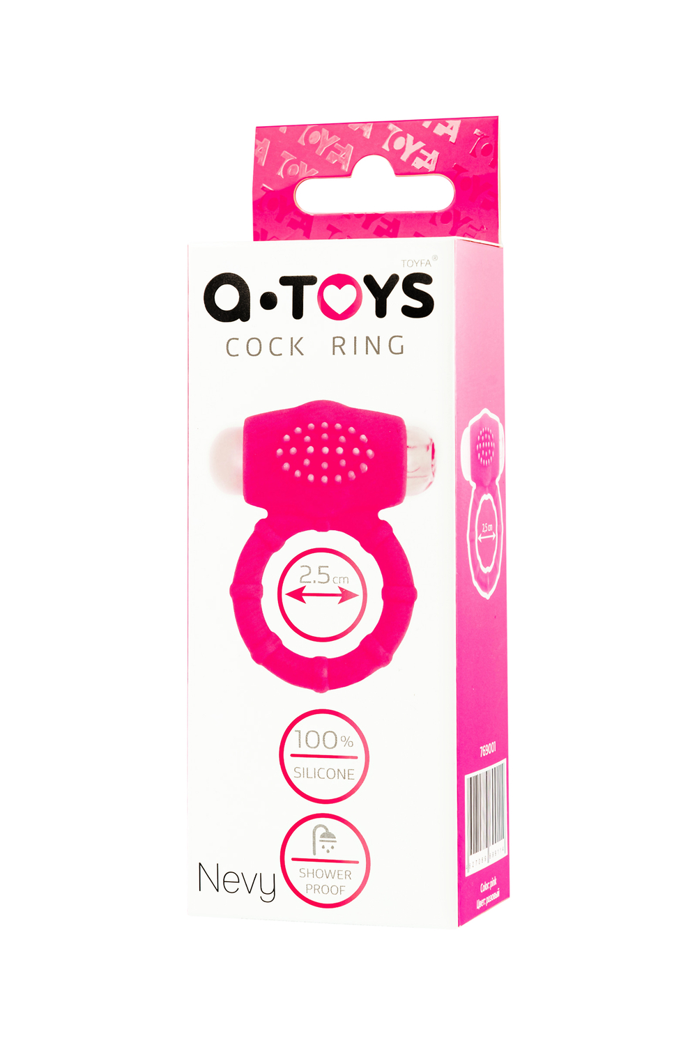 Эрекционное кольцо на пенис A-Toys by TOYFA Nevy, силикон, розовый, Ø 2,5 см