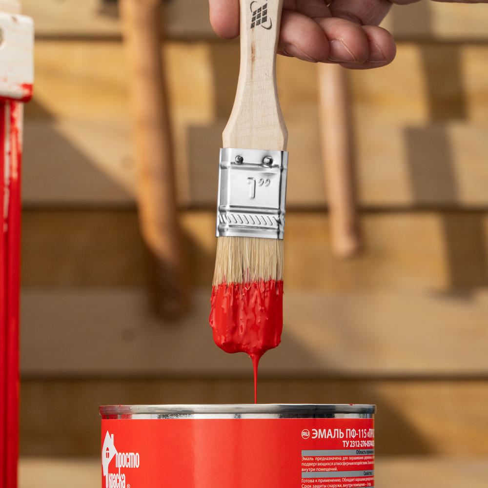 Кисть плоская "Стандарт" 1" (25 мм) натуральная щетина, деревянная ручка MTX 82520