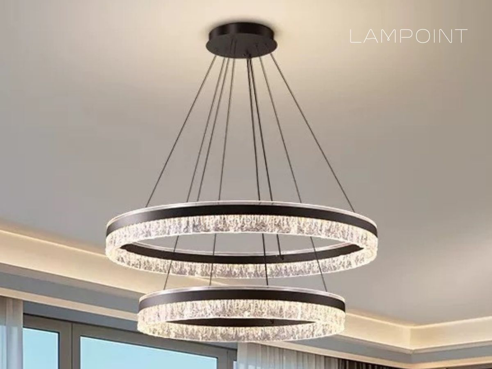 Люстра подвесная светильник светодиодный LED для кухни, гостиной, зала и детской, 60 см