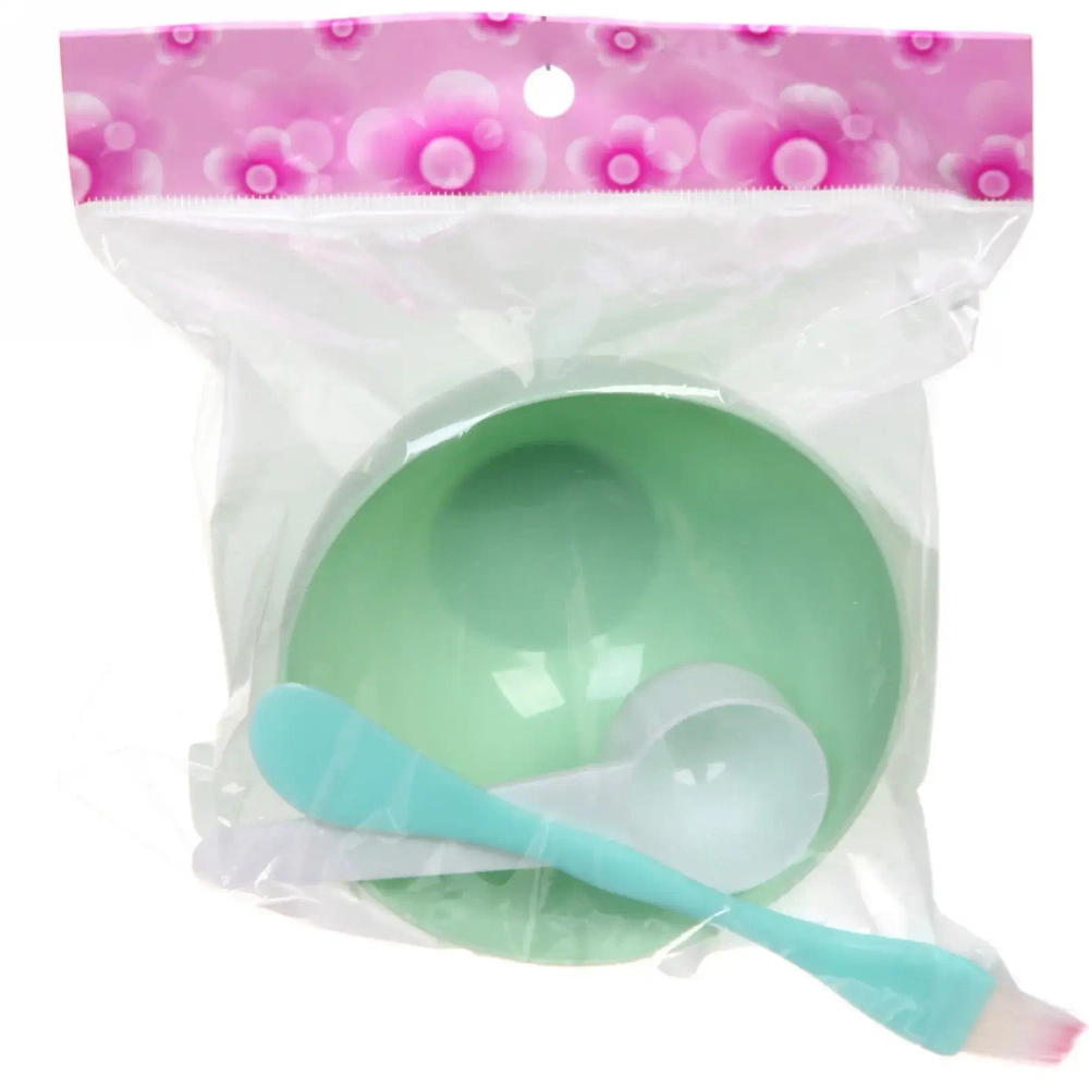 Набор косметический «Beauty», кисточка-15,4*1,9см, мерная ложка-10см, и чаша d-9см, 2 цвета