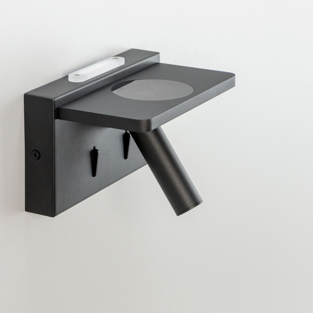 Citilux Декарт CL704371 LED USB QI Светильник поворотный Чёрный