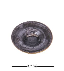 Народные промыслы AM-4195 Пуговица «Лебедь» мал. (латунь, янтарь)