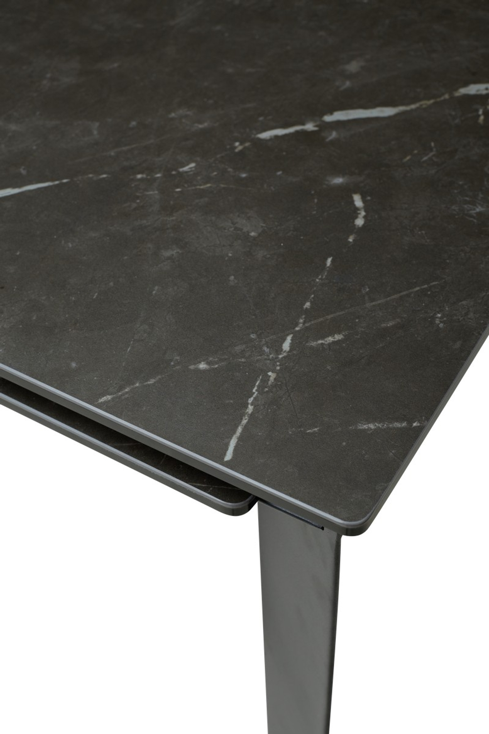 Стол CREMONA 140 KL-116 Черный мрамор матовый, итальянская керамика/ черный каркас, ®DISAUR