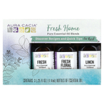 Aura Cacia, Fresh Home, смеси чистых эфирных масел, 3 флакона по 7,4 мл (0,25 жидк. унции)