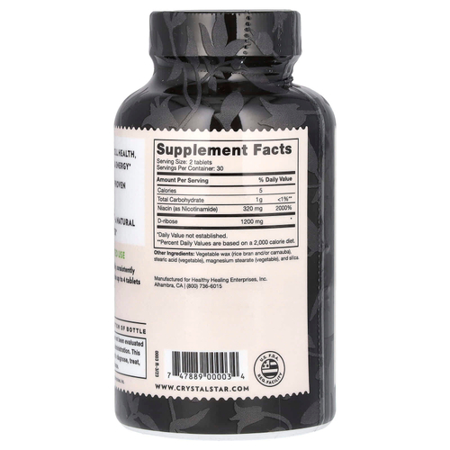 Crystal Star, NAD+, 60 вегетарианских таблеток длительного высвобождения