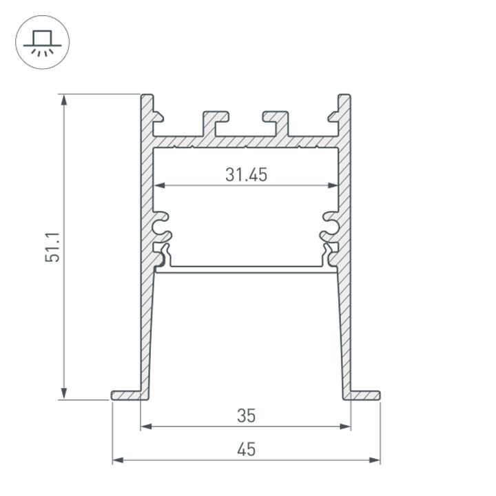 Профиль Arlight SL-Comfort-4551-F-2000 Anod 031767