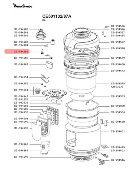 Штифт клапана мультиварки Moulinex (Мулинекс) SS-994585