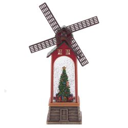 GAEM Изделие декоративное "Мельница" (подсвет, вьюга, муз, движ, AA х3 н/п +USB) L17 W10 H34 см