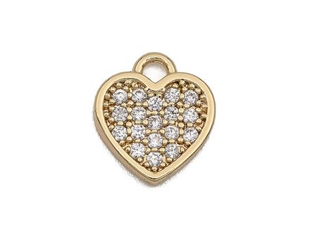 Подвеска "Сердце" 8,7мм, со стразами