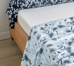 Элитное постельное белье 2 спальное евро Blanc des Vosges Florea bleu Франция