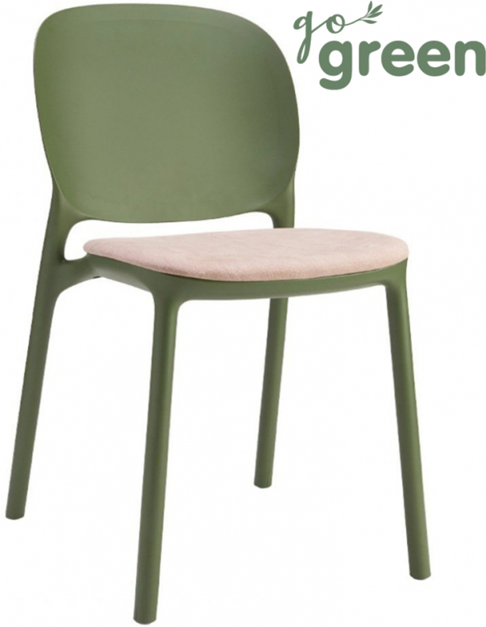 Стул пластиковый с обивкой Scab Design Hug, оливковый