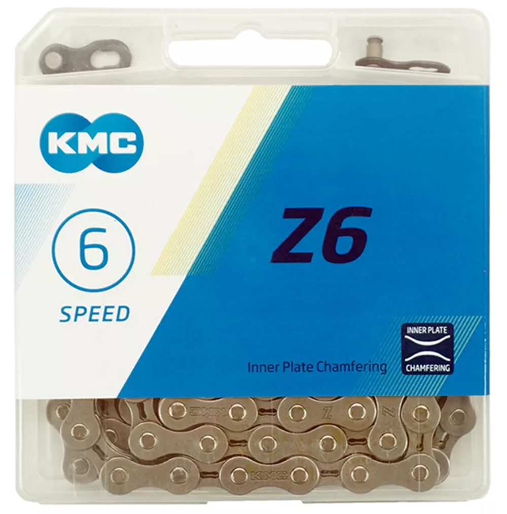 Цепь KMC Z-6 для 6 скоростей, 1/2"х3/32", 116 звеньев, пин 7.8мм, с замком, серая (60)
