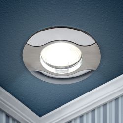 KL18 SN/CH Светильник ЭРА литой волна MR16,12V/220V, 50W сатин никель/хром | Литые встраиваемые светильники