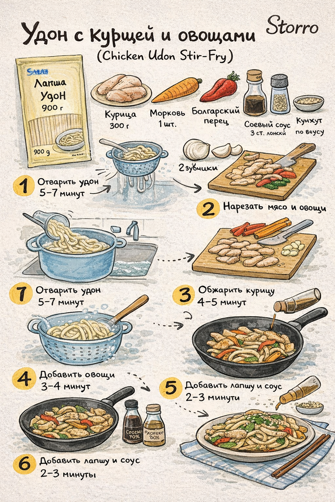 Лапша пшеничная Saehan Удон 900 г