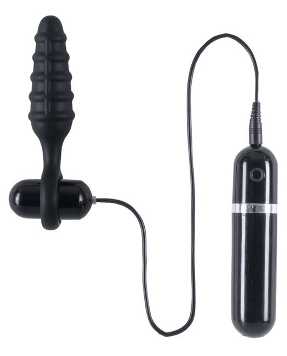 Анальная рельефная втулка с вибрацией Thriller Ass 10 режимов (9 см, черный) (Цвет: черный)