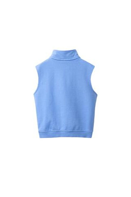 ZARA ФЛИСОВЫЙ ЖИЛЕТ, ВЫЦВЕТШИЙ СИНИЙ